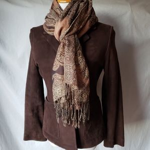 Couture dark brown espresso suede jacket blazer